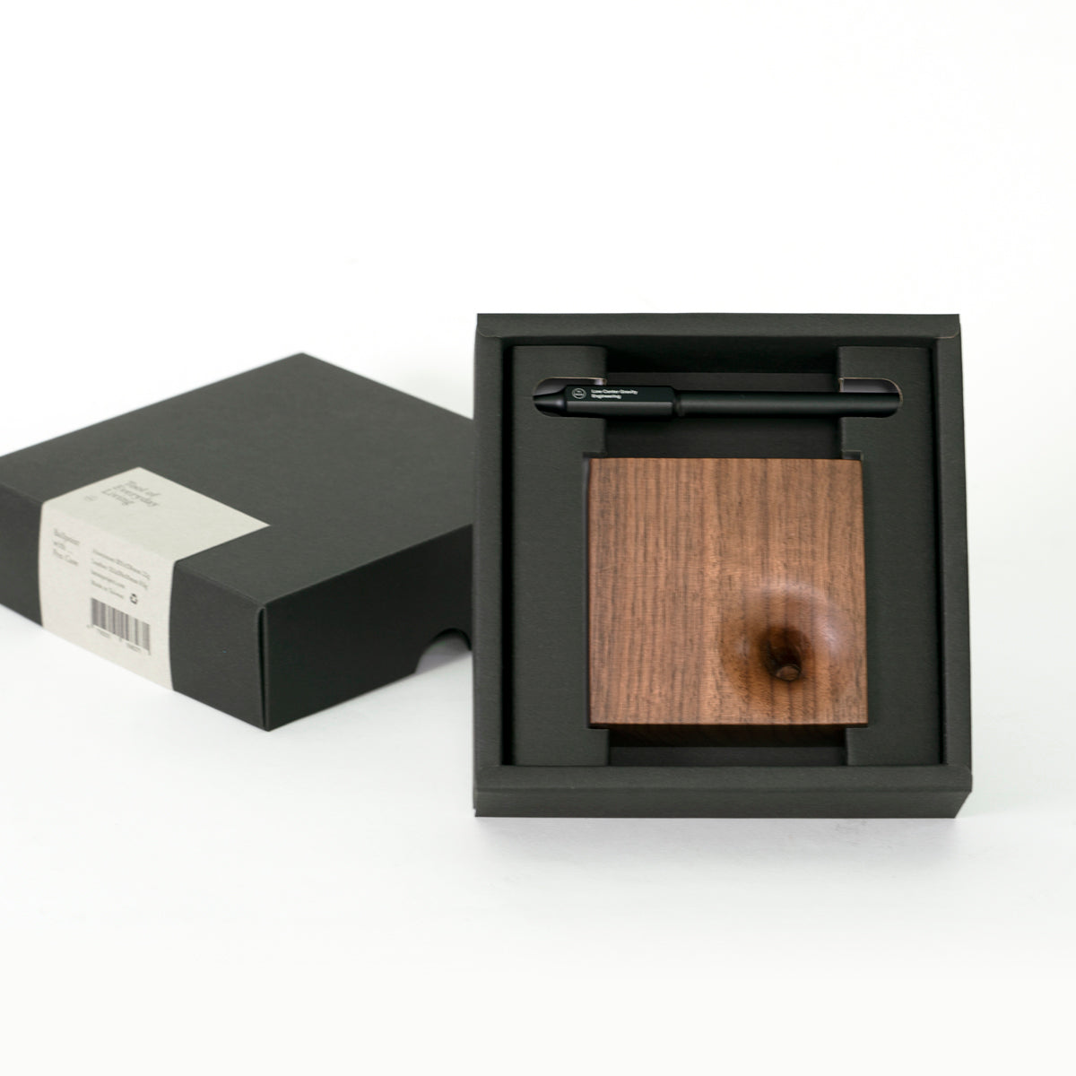 ballpoint pen, plummet pen, walnut block, wooden pen holder, giftpack