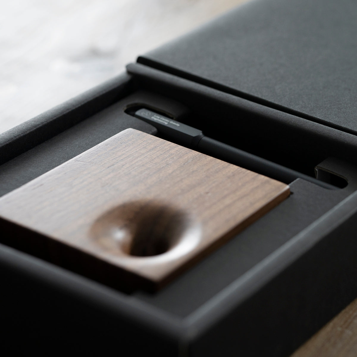 ballpoint pen, plummet pen, walnut block, wooden pen holder, giftpack