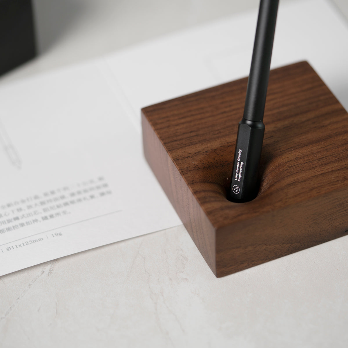 ballpoint pen, plummet pen, walnut block, wooden pen holder, giftpack