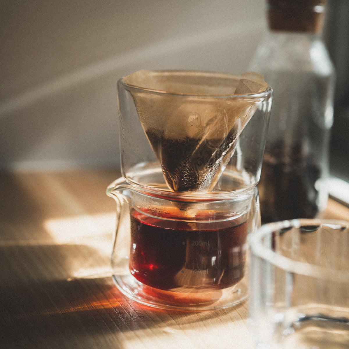 Pour Over Coffee Maker, Pour Over Coffee Dripper, Coffee Dripper Filter, Pour Over Coffee Filter, Pour Over Coffee Accessories, Double wall insulated glass, double-walled keeps the coffee warm longer,