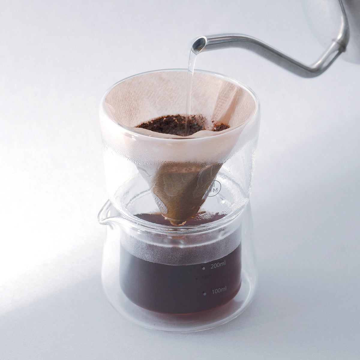 Pour Over Coffee Maker, Pour Over Coffee Dripper, Coffee Dripper Filter, Pour Over Coffee Filter, Pour Over Coffee Accessories, Double wall insulated glass, double-walled keeps the coffee warm longer,