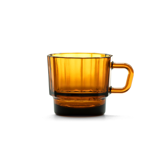 Made by recycled glass. Best product design from Golden Pin Design Award,glass cups,Glass Coffee Mugs with handles, glass cups with handle, Coffee Mugs, coffee mug for office, Good for dishwasher, amber,