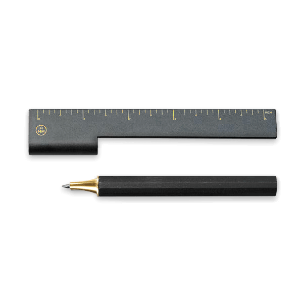 Gold Ruler Pen Rule/One - A sleek rollerball pen combined with stylish ruler – HMM®